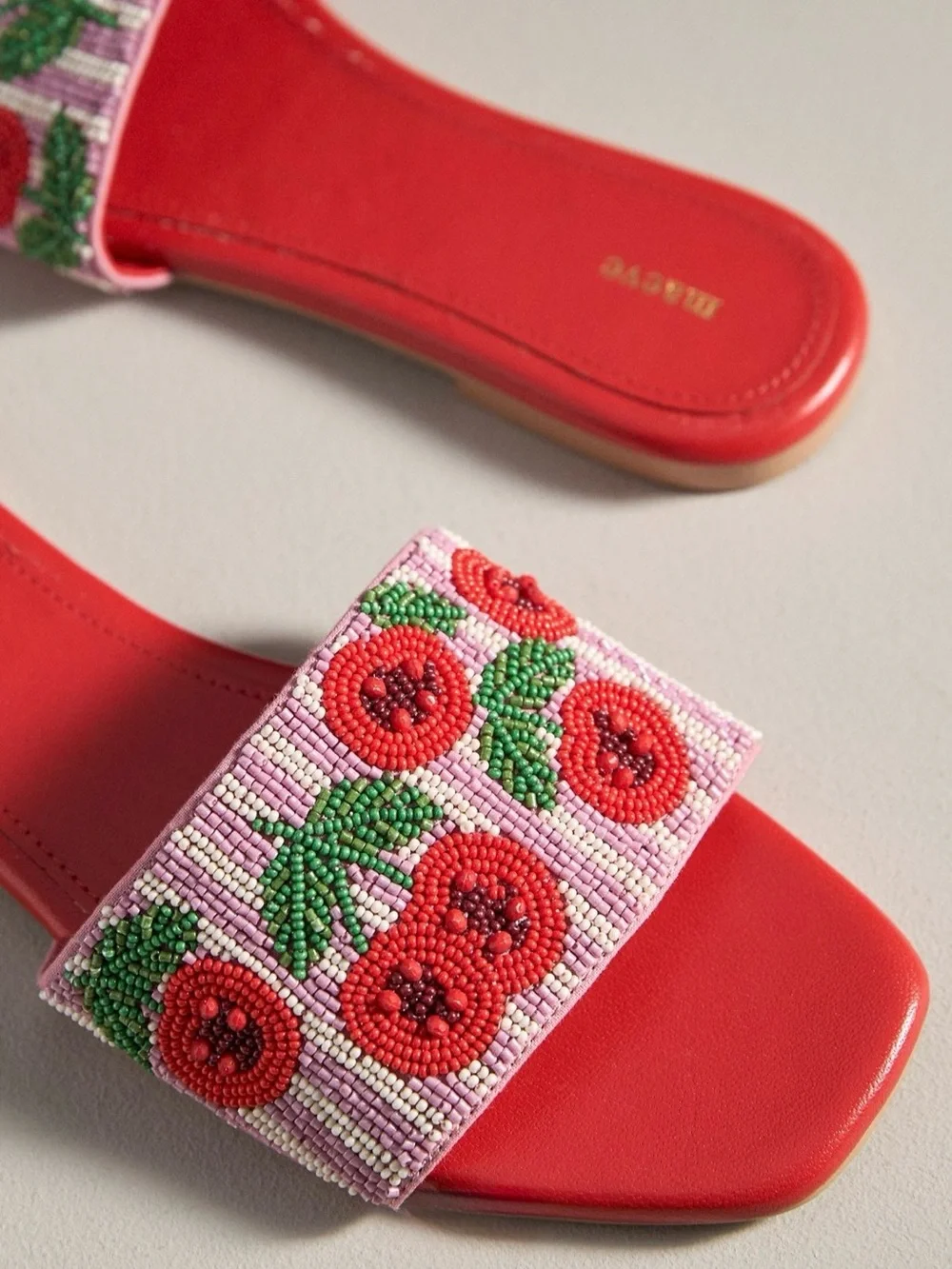 NWT The Fiona Beaded Slide Sandals by Maeve